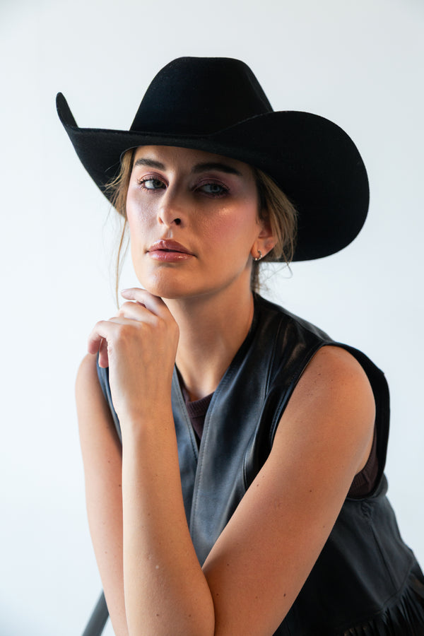 Sombrero Texana Vaquero de Lana Unisex Hecho en México | MS1019