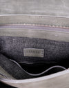 Bolsa Cuadrada de Piel Gamuza Gris Maráh | Estilo Minimalista