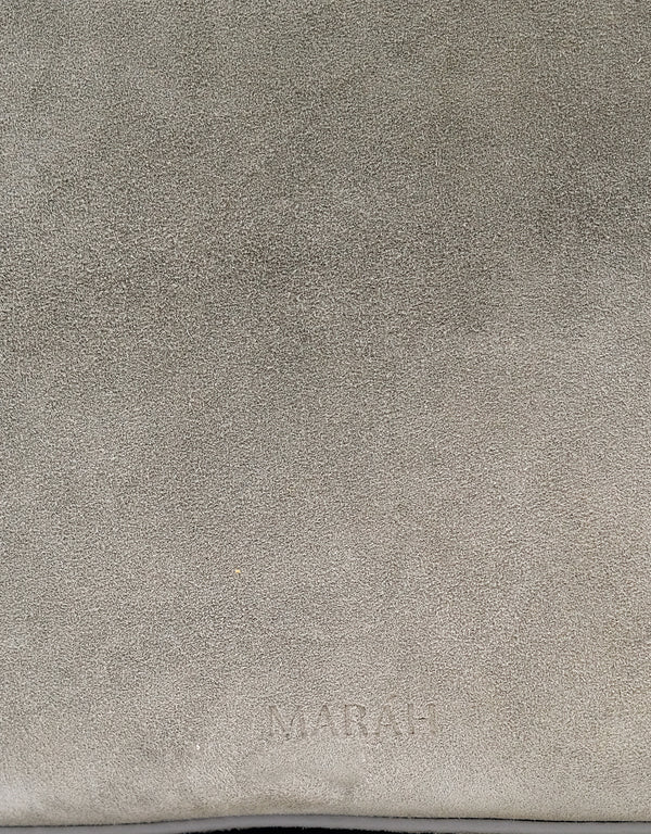 Bolsa Cuadrada de Piel Gamuza Gris Maráh | Estilo Minimalista