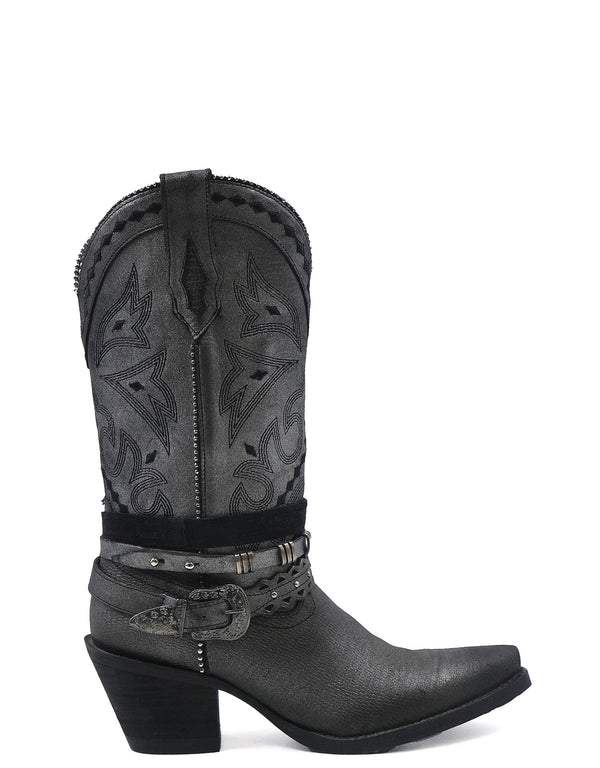 Botas de Piel Color Aluminio