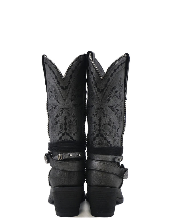 Botas de Piel Color Aluminio