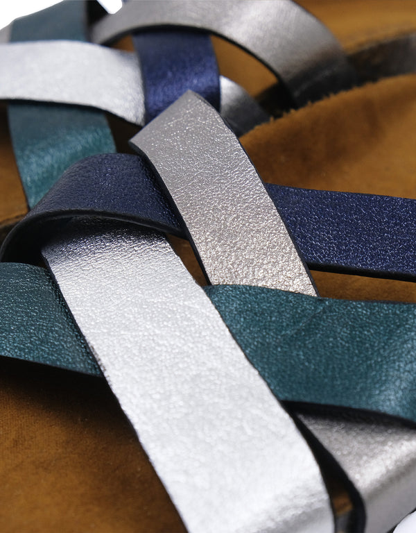 Sandalia Maráh de Piel con Acabado Metálico | MC1054