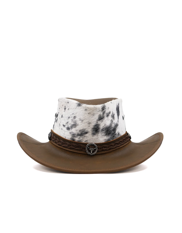 Sombrero Australiano Maráh de Piel Atigrada Café | Pelo Corto Natural