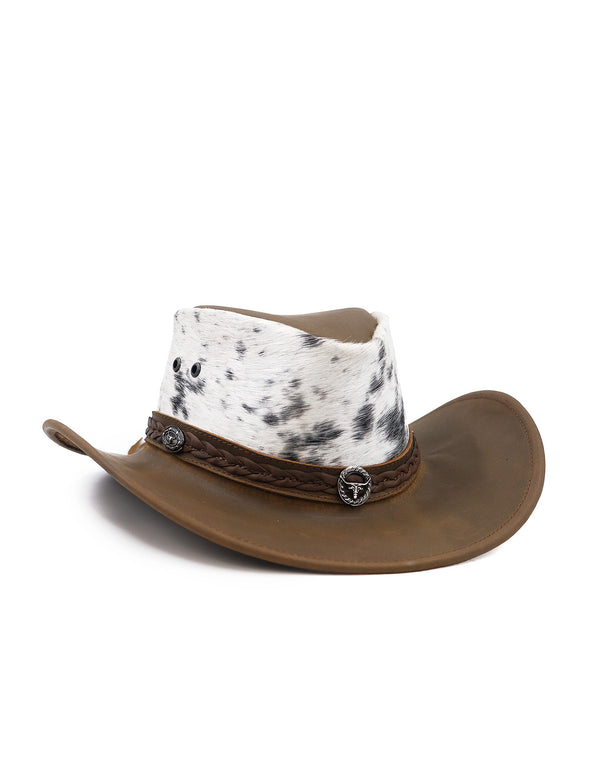 Sombrero Australiano Maráh de Piel Atigrada Café | Pelo Corto Natural