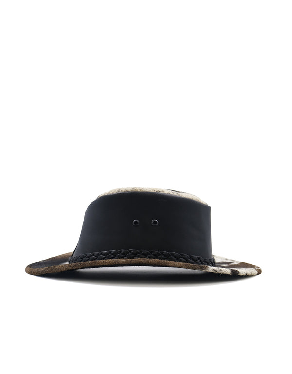Sombrero Australiano Maráh Negro de Piel | Pelo de Vaca Natural