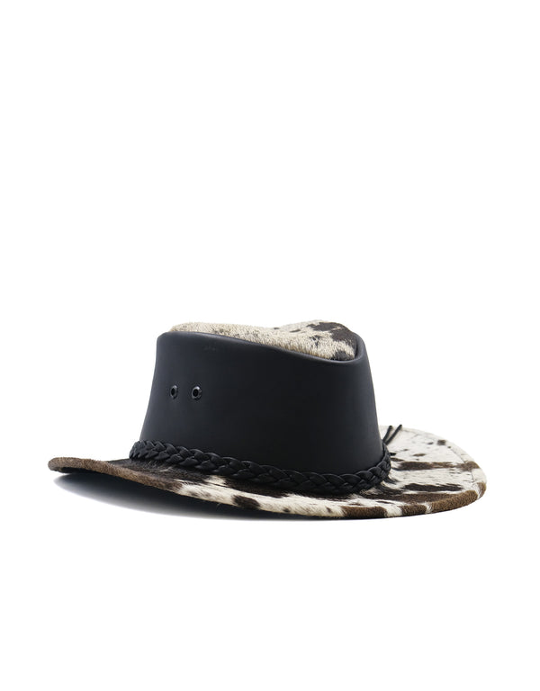 Sombrero Australiano Maráh Negro de Piel | Pelo de Vaca Natural