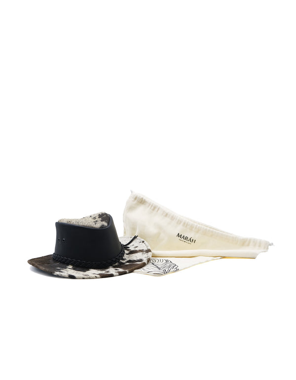 Sombrero Australiano Maráh Negro de Piel | Pelo de Vaca Natural
