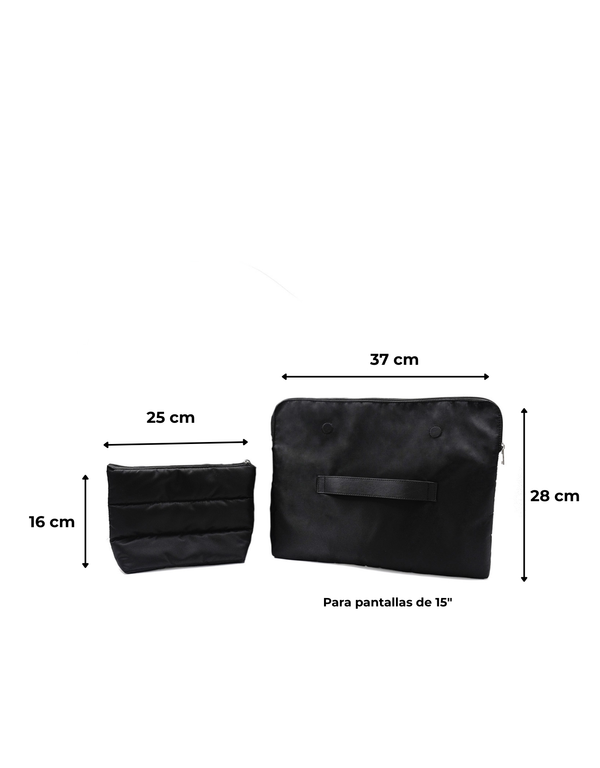 Bundle de 3 Bolsos Maráh Tote de Gym Porta Laptop Cosmetiquera