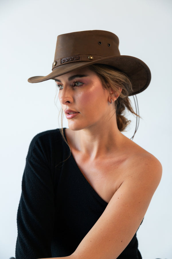 Sombrero Australiano de Piel Genuina Unisex Hecho en México | MS1001