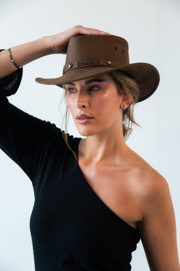 Sombrero Australiano de Piel Genuina Unisex Hecho en México | MS1001