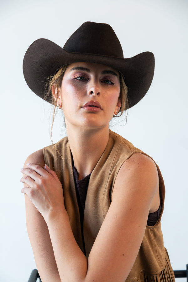 Sombrero Texana Vaquero de Lana Unisex Hecho en México | MS1019