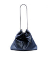 Bolsa de Piel Gris Plata Maráh con Cadena | Bolsa Amplia para Mujer