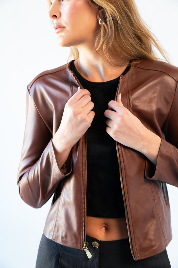 Chamarra de Piel Genuina para Mujer Hecha en México | MR1020