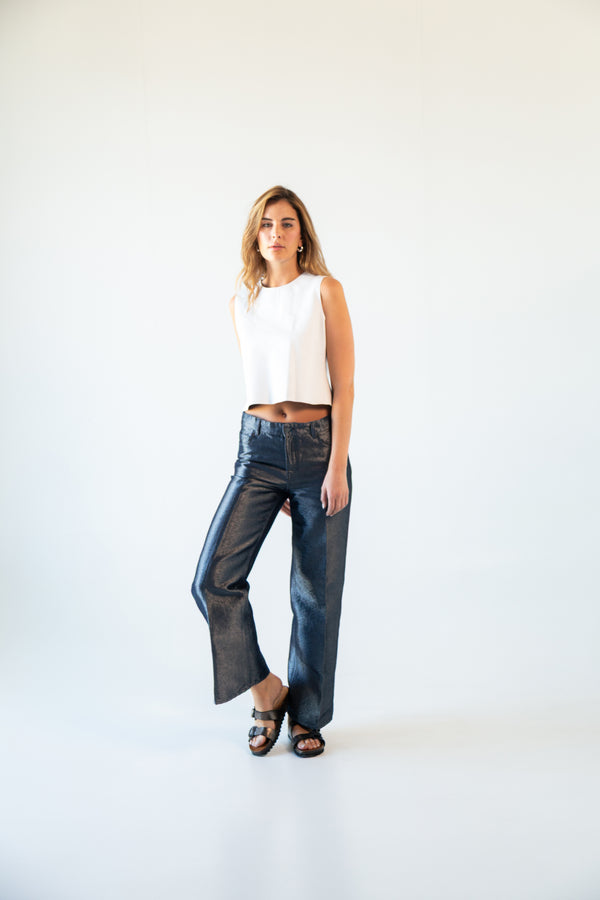 Blusa Top de Piel Genuina para Mujer | MR1009