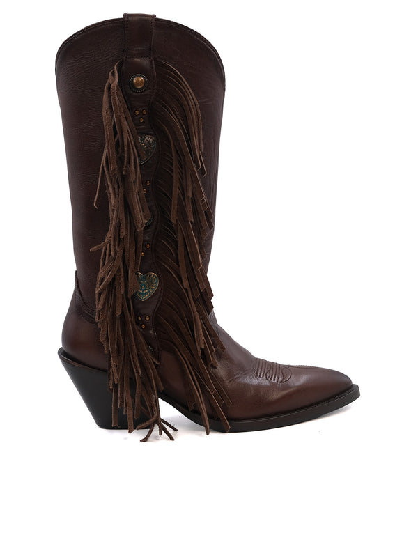 Botas Vaqueras de Piel con Flecos Maráh | Diseño Artesanal