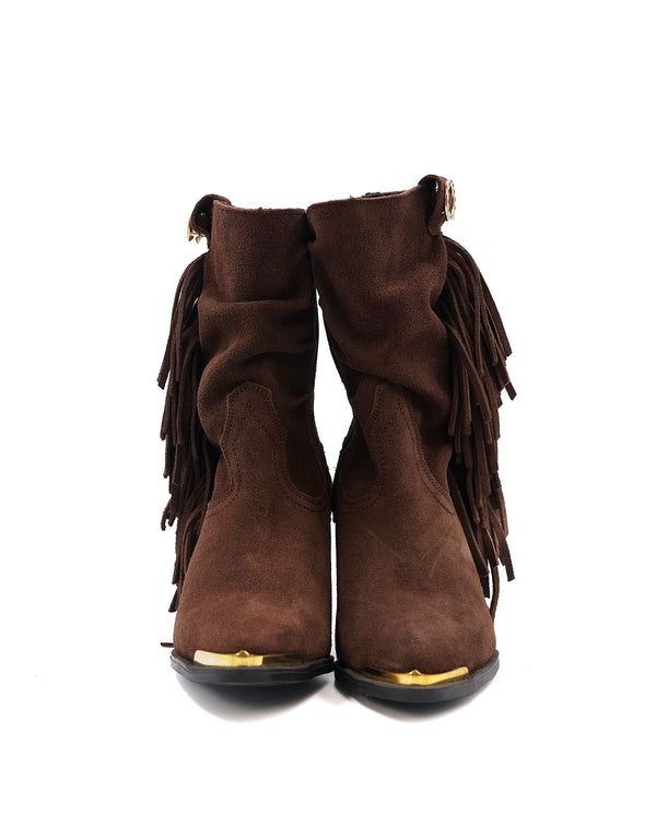 Botines de Piel con Flecos Maráh | Acabado de Gamuza