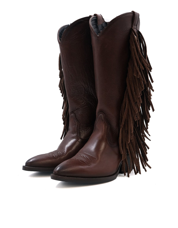 Botas Vaqueras de Piel con Flecos Maráh | Diseño Artesanal