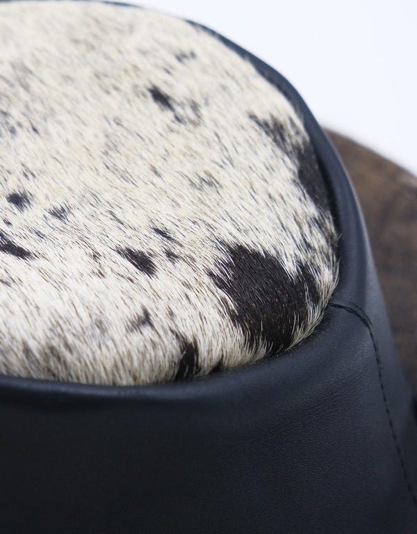 Sombrero Australiano Maráh Negro de Piel | Pelo de Vaca Natural