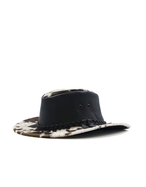 Sombrero Australiano Maráh Negro de Piel | Pelo de Vaca Natural