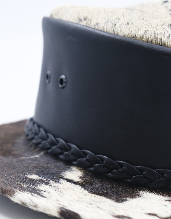 Sombrero Australiano Maráh Negro de Piel | Pelo de Vaca Natural