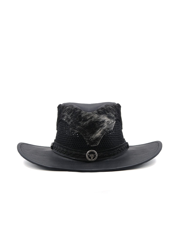 Sombrero Australiano Maráh de Piel Negra | Pelo de Vaca Natural