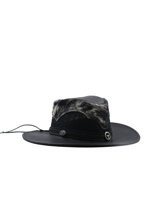 Sombrero Australiano Maráh de Piel Negra | Pelo de Vaca Natural