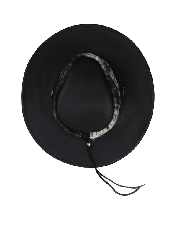Sombrero Australiano Maráh de Piel Negra | Pelo de Vaca Natural